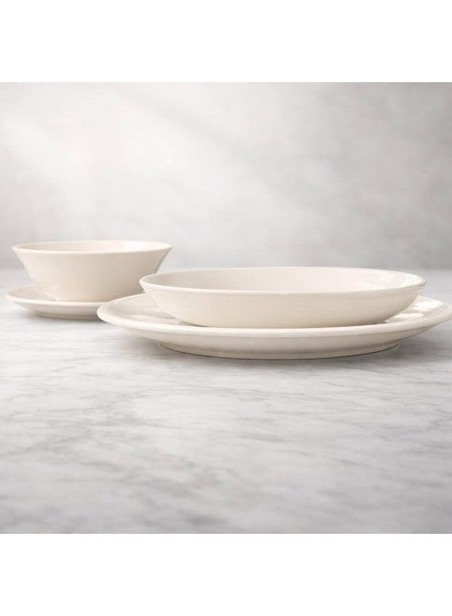 Master Gold Porcelain Plates Set 16 Pieces Off White | Perfect Dinner Set for 4 | Premium Porcelain Plates Set for Everyday Use and Occasions | Elegant Serving & Soup Plates - Image 4